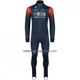 Set Fietsshirt Lange Mouw + Lange Koersbroek 2023 INEOS Grenadiers Donkerblauw